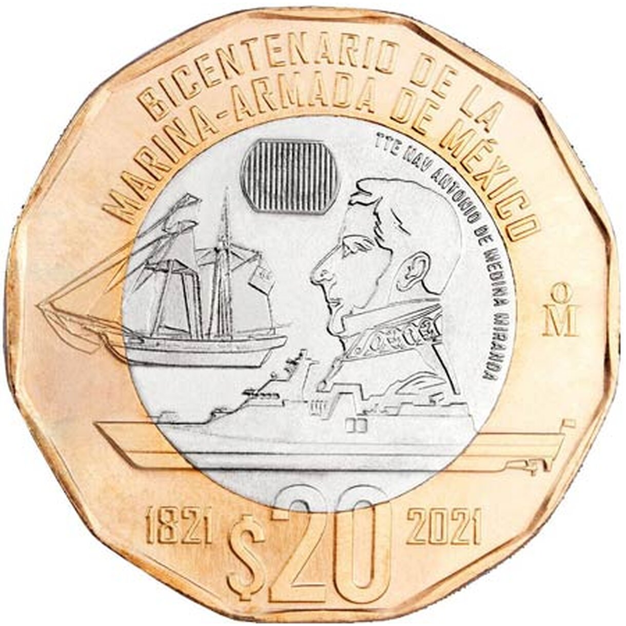 20 Pesos Mexico 2021 - Námorníctvo