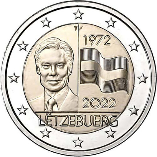 2 EURO Luxembursko 2022 - Vlajka Luxemburska