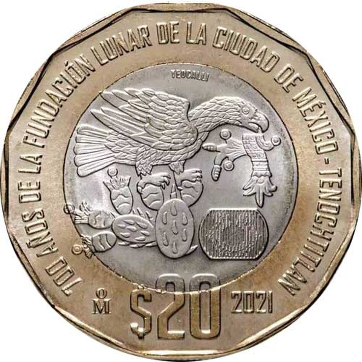 20 Pesos Mexico 2021 - Založenie Tenochtitlanu