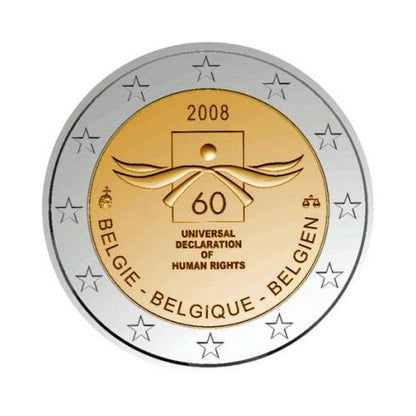 2 EURO Belgicko 2008 - Deklarácia ľudských práv